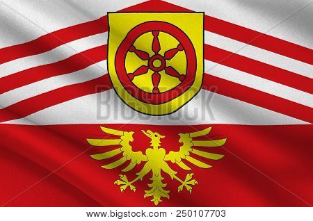 Flag Of Guetersloh Is A District In The North-east Of North Rhine-westphalia, Germany. 3d Illustrati
