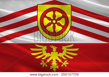 Flag Of Guetersloh Is A District In The North-east Of North Rhine-westphalia, Germany. 3d Illustrati