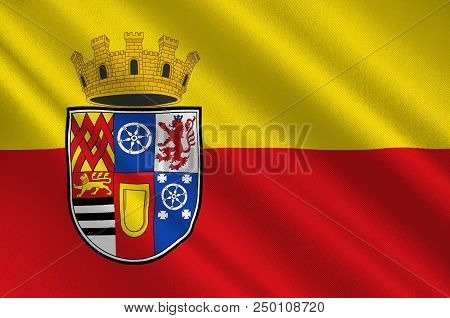 Flag Of Muelheim Is A City In North Rhine-westphalia In Germany. 3d Illustration