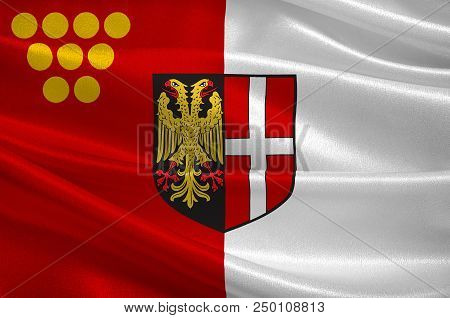 Flag Of Neuss Is A City In North Rhine-westphalia, Germany. 3d Illustration