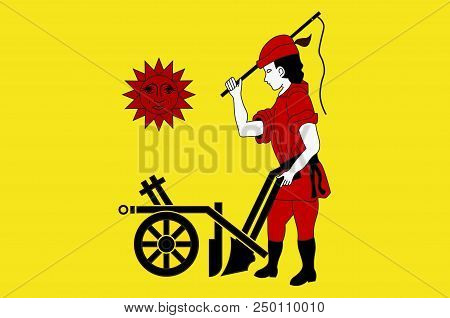 Flag Of Kempenich Is A Municipality In The District Of Ahrweiler, In Rhineland-palatinate, Germany. 