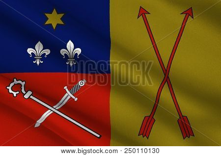 Flag Of Wehr Is A Municipality In The District Of Ahrweiler, In Rhineland-palatinate, Germany. 3d Il