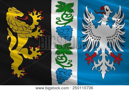 Flag Of Bad Duerkheim Is A District In Rhineland-palatinate, Germany. 3d Illustration