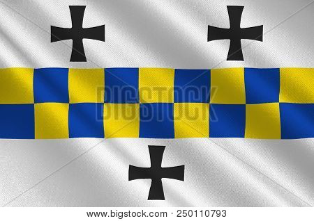 Flag Of Bad Kreuznach Is A Town In The Bad Kreuznach District In Rhineland-palatinate, Germany. 3d I