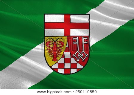 Flag Of Bernkastel-wittlich Is A District In Rhineland-palatinate, Germany. 3d Illustration