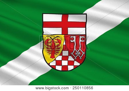 Flag Of Bernkastel-wittlich Is A District In Rhineland-palatinate, Germany. 3d Illustration