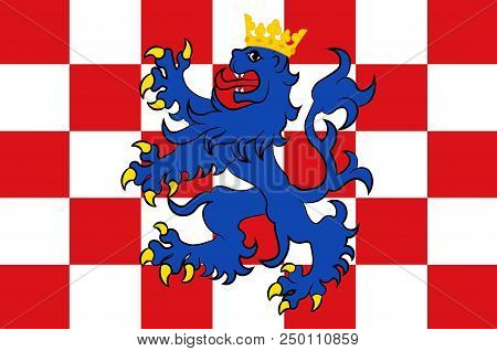 Flag Of Birkenfeld Is A District In Rhineland-palatinate, Germany. 3d Illustration
