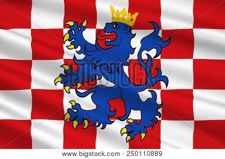 Flag Of Birkenfeld Is A District In Rhineland-palatinate, Germany. 3d Illustration