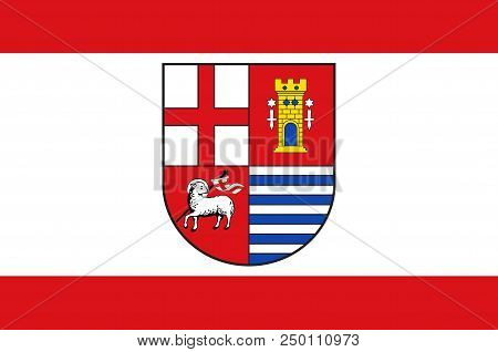 Flag Of Eifelkreis Bitburg-pruem Is A District In Rhineland-palatinate, Germany. 3d Illustration