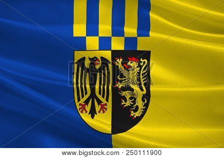 Flag Of Rhein-hunsrueck-kreis Is A District In The Middle Of Rhineland-palatinate, Germany. 3d Illus