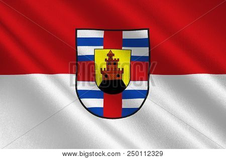 Flag Of Trier-saarburg Is A District In The West Of Rhineland-palatinate, Germany. 3d Illustration