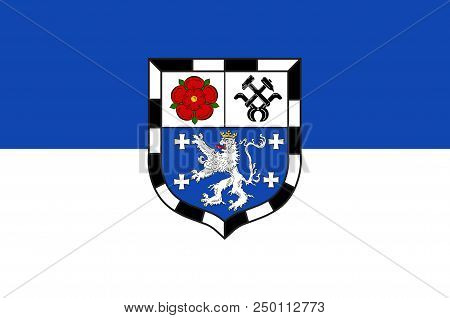 Flag Of Saarbruecken Is The Capital And Largest City Of The State Of Saarland, Germany. 3d Illustrat