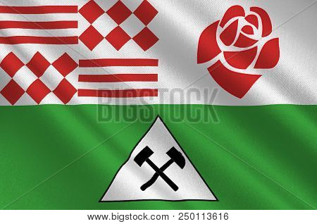 Flag Of Mansfeld-suedharz Is A District In Saxony-anhalt, Germany. 3d Illustration