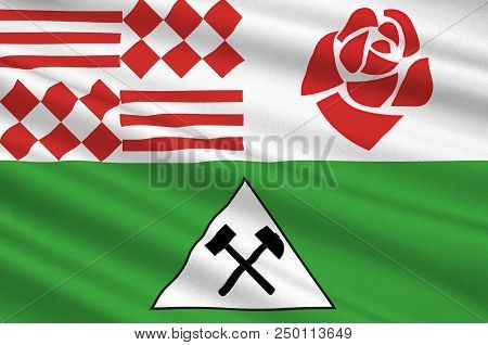 Flag Of Mansfeld-suedharz Is A District In Saxony-anhalt, Germany. 3d Illustration