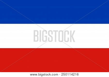 Flag Of Schleswig-holstein Is The Northernmost Of The 16 States Of Germany. 3d Illustration
