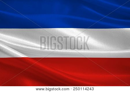Flag Of Schleswig-holstein Is The Northernmost Of The 16 States Of Germany. 3d Illustration