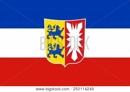 Flag Of Schleswig-holstein Is The Northernmost Of The 16 States Of Germany. 3d Illustration