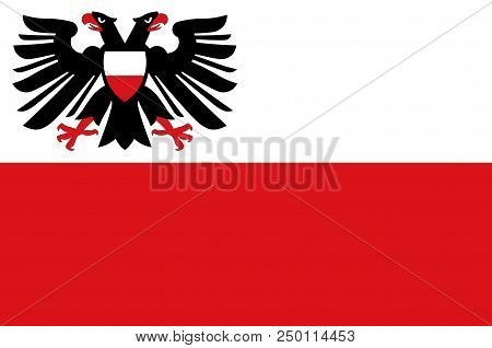 Flag Of Luebeck Is A City In Schleswig-holstein, Northern Germany, And One Of The Major Ports Of Ger
