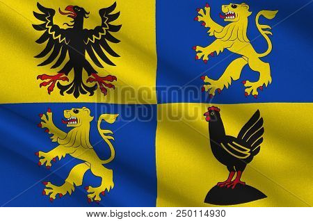 Flag Of Ilm-kreis Is A District In Thuringia, Germany. 3d Illustration
