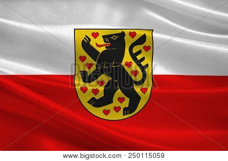 Flag Of Weimar Is A City In The Federal State Of Thuringia, Germany. 3d Illustration