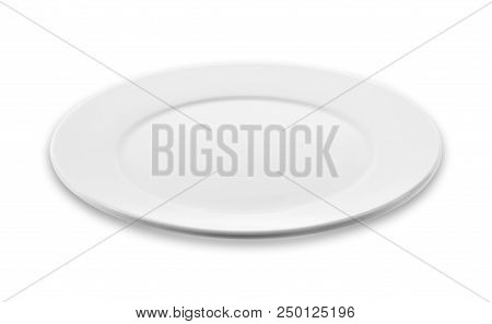Empty White Plate, Dish Isolated On White Background