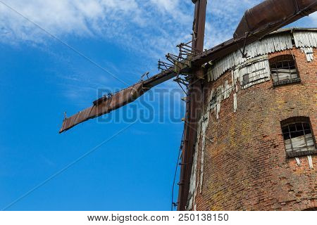 Zdrzewno, Poland- 08 June 2014: Dutch Windmill From 1765. From The Fourteenth Century Belonged To Th