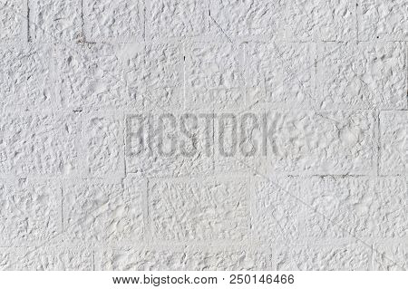 White Cement Block Wall Seamless Background And Texture