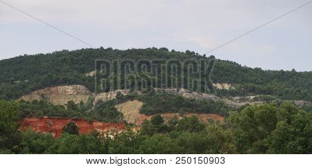 Rustrel, France - July 14, 2018: Photography Showing A Magnificent Landscape. The Photography Was Ta