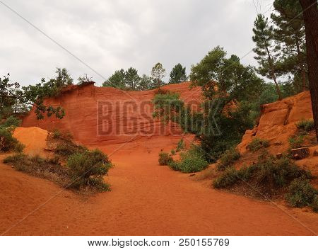 Rustrel, France - July 14, 2018: Photography Showing A Magnificent Landscape. The Photography Was Ta