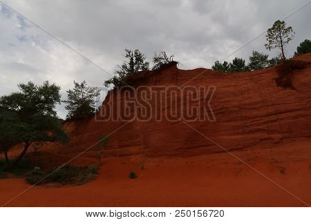 Rustrel, France - July 14, 2018: Photography Showing A Magnificent Landscape. The Photography Was Ta
