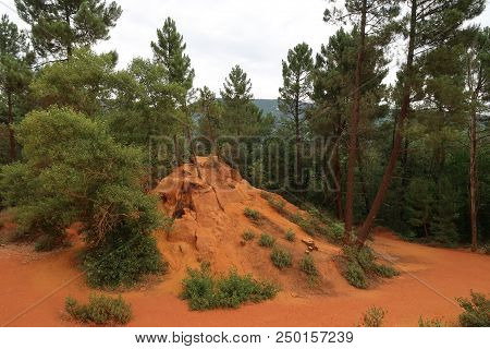 Rustrel, France - July 14, 2018: Photography Showing A Magnificent Landscape. The Photography Was Ta