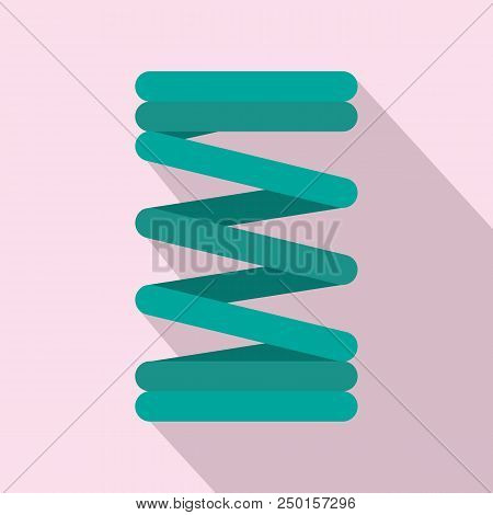 Spring Coil Icon. Flat Illustration Of Spring Coil Vector Icon For Web Design