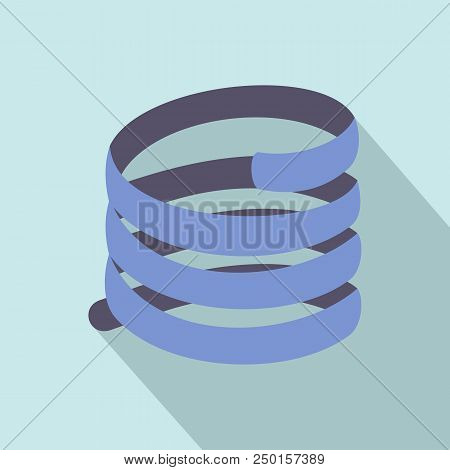 Short Spring Coil Icon. Flat Illustration Of Short Spring Coil Vector Icon For Web Design