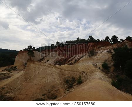 Rustrel, France - July 14, 2018: Photography Showing A Magnificent Landscape. The Photography Was Ta