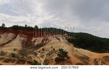 Rustrel, France - July 14, 2018: Photography Showing A Magnificent Landscape. The Photography Was Ta