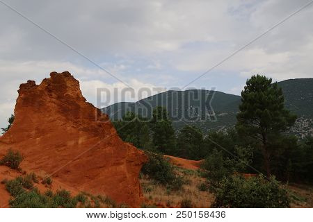Rustrel, France - July 14, 2018: Photography Showing A Magnificent Landscape. The Photography Was Ta
