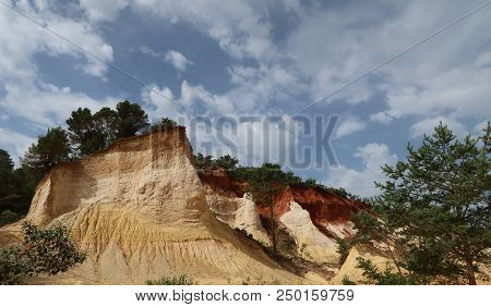 Rustrel, France - July 14, 2018: Photography Showing A Magnificent Landscape. The Photography Was Ta