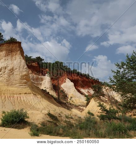 Rustrel, France - July 14, 2018: Photography Showing A Magnificent Landscape. The Photography Was Ta