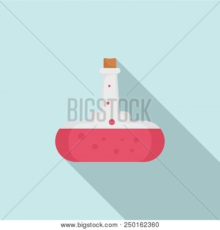 Red Boiling Potion Icon. Flat Illustration Of Red Boiling Potion Vector Icon For Web Design
