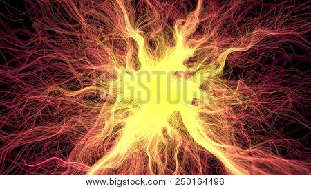 Growing Energetic Lines, Orange Version. Suitable For All Of, Energy, Synapse, Computing, Ai, Core, 