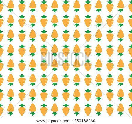 Carrots seamless. Vegetable print Vector illustration pattern