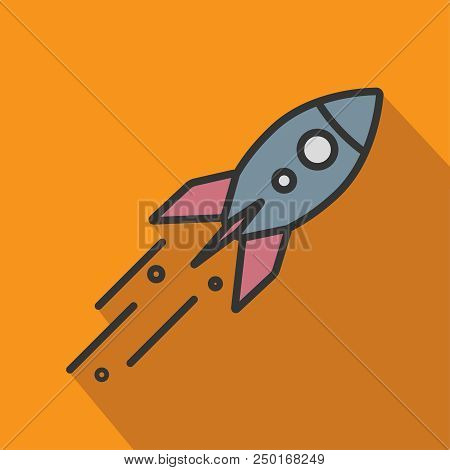 Rocket. Clipart simple icon. vector flat style illustration