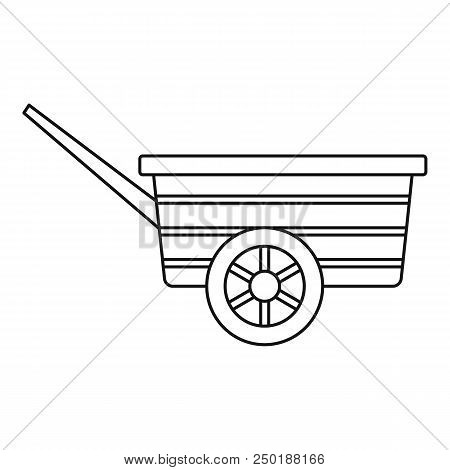 Wood Wheelbarrow Icon. Outline Wood Wheelbarrow Vector Icon For Web Design Isolated On White Backgro