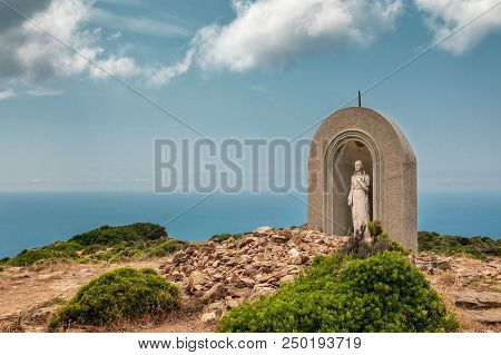 Stone Memorial On The Tip Of Cap Corse Near Moulin Mattei In Corsica