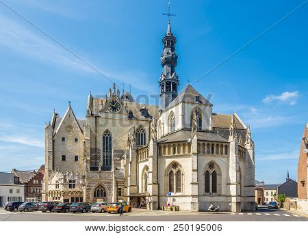 Zoutleeuw,belgium - May 17,2018 - View At The Church Of Saint Leonard In Zoutleeuw. Zoutleeuw Is A M