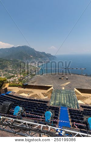 View Over Gulf Of Salerno From Villa Rufolo, Ravello, Campania, Italy