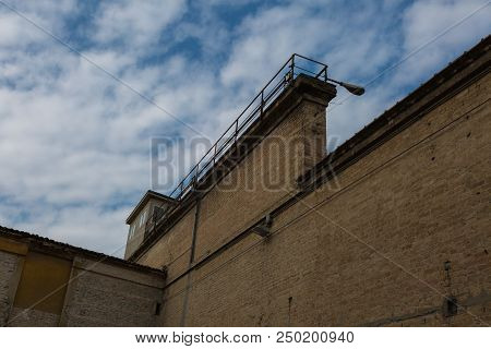 Walls Of An Old Prison And Watchtower