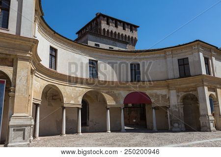 Mantua -lombardy, Italy- Piazza Castello Architecture View: Internal Colonnade