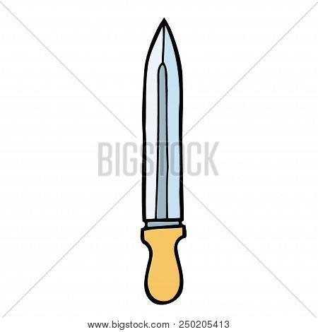 Cartoon Colored Image Of Dagger. Vector Illustration Isolated On White Background For Creating Sketc