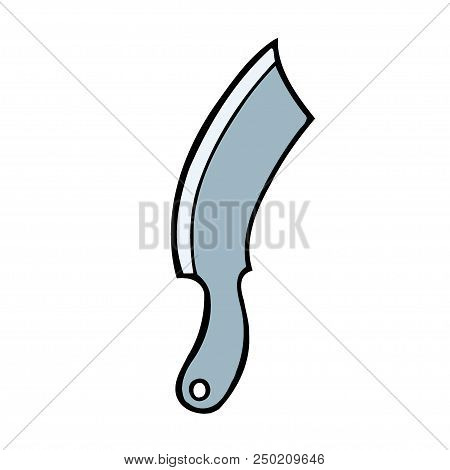 Old Steel Knife Shovel On White Parget Backdrop. Bright Grey Color Hand Drawn Stucco Darby Ladle Obj